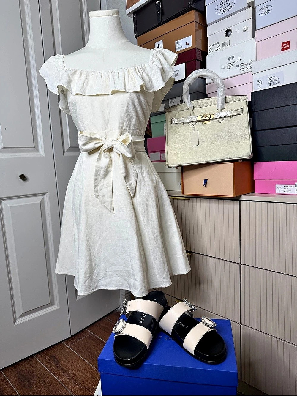 Zara White Ruffle Mini Dress - Picture 3 of 7